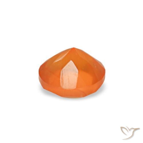 Cornalina laranja natural 0,18ct, corte redondo, transparente