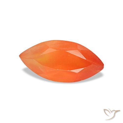 Cornalina laranja natural 0,47ct, marquise, transparente