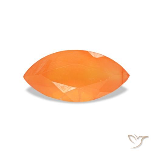 Cornalina laranja natural 0,46ct, marquise, transparente