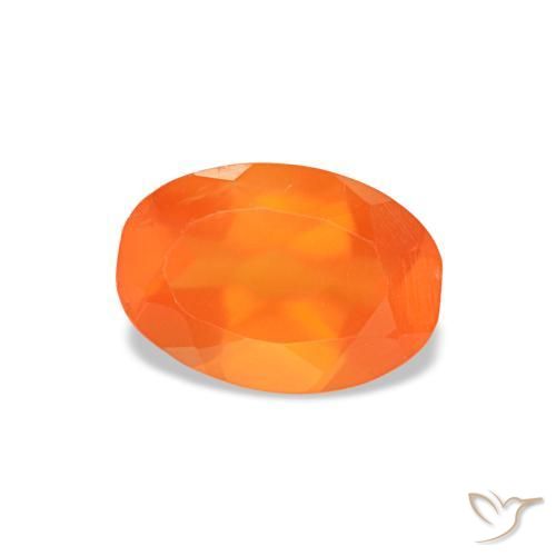 Cornalina laranja natural 0,37ct, corte oval, transparente