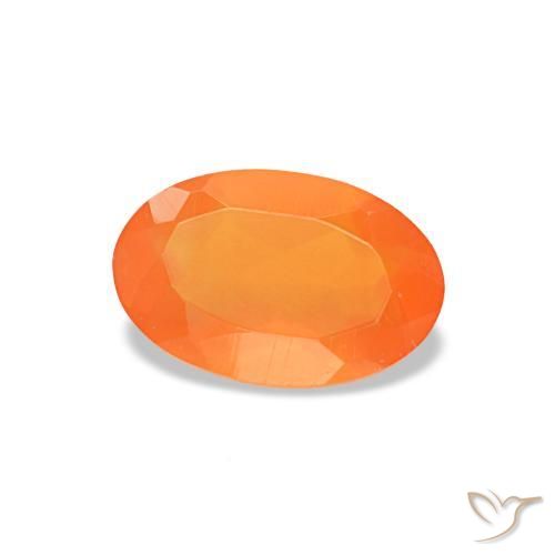 Cornalina laranja natural 0,33ct, corte oval, transparente