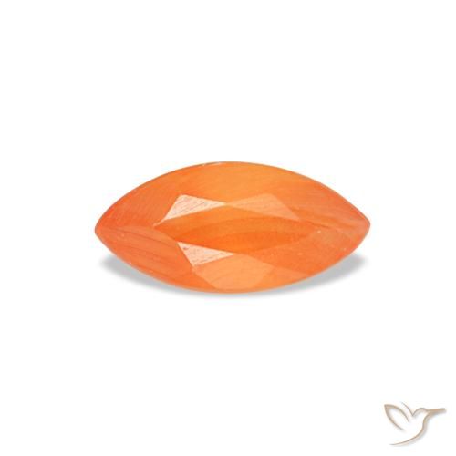 Cornalina laranja natural 0,14ct, marquise, transparente