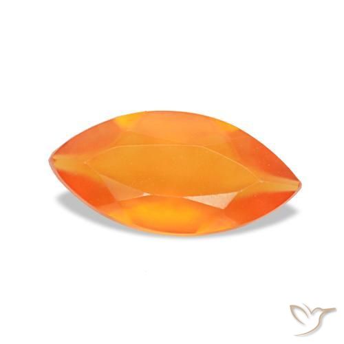 Cornalina laranja natural 0,39ct, marquise, transparente