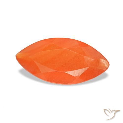 Cornalina laranja natural 0,36ct, marquise, transparente