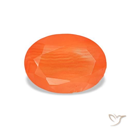 0.60ct laranja cornalina, oval, transparente