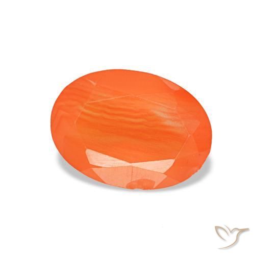 Cornalina laranja natural 0,60ct, corte oval, transparente