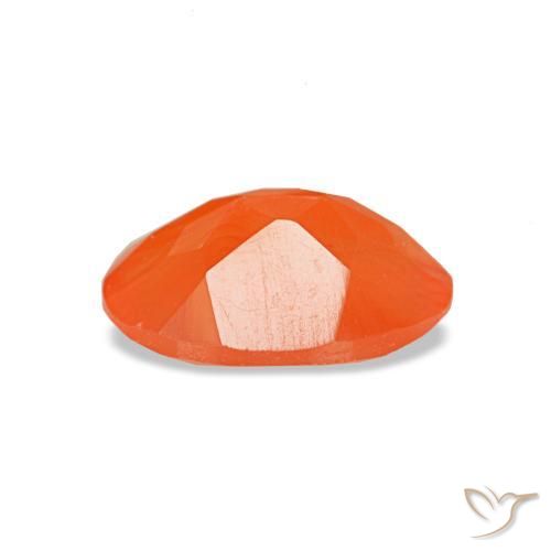 Cornalina laranja natural 0,60ct, corte oval, transparente