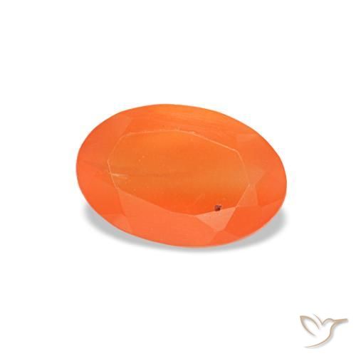 Cornalina laranja natural 0,38ct, corte oval, transparente