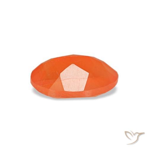Cornalina laranja natural 0,38ct, corte oval, transparente