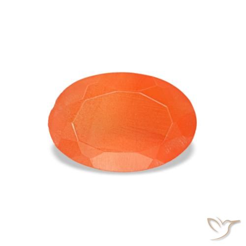 Cornalina laranja natural 0,36ct, corte oval, transparente