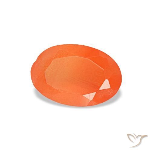Cornalina laranja natural 0,36ct, corte oval, transparente