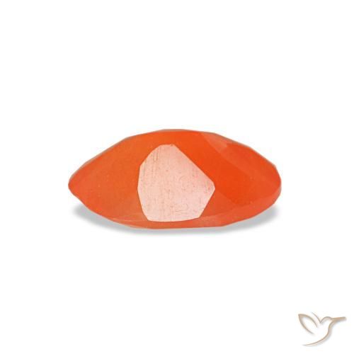 Cornalina laranja natural 0,36ct, corte oval, transparente