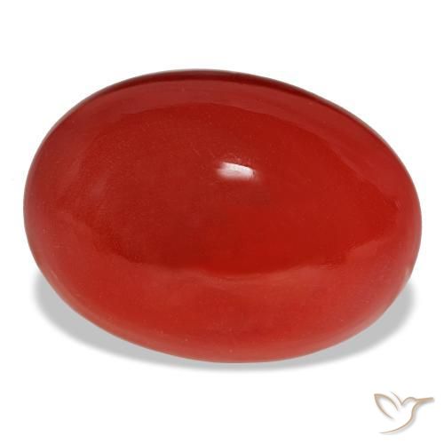 Cornalina vermelho natural 13,90ct, corte oval, opaco