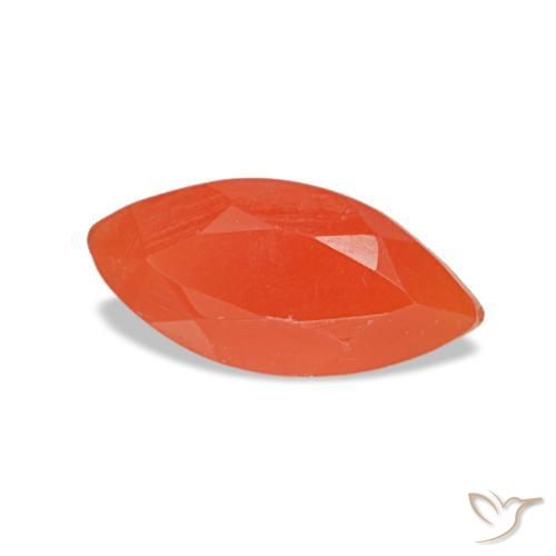Cornalina vermelho natural 0,48ct, marquise, translúcido