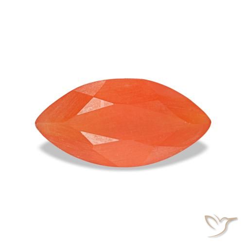 Cornalina vermelho natural 0,39ct, marquise, transparente
