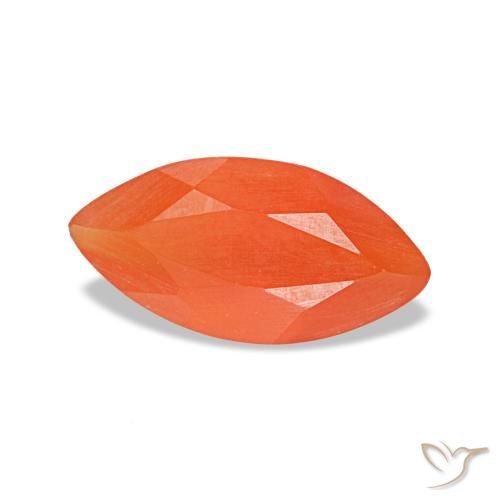 Cornalina vermelho natural 0,39ct, marquise, transparente
