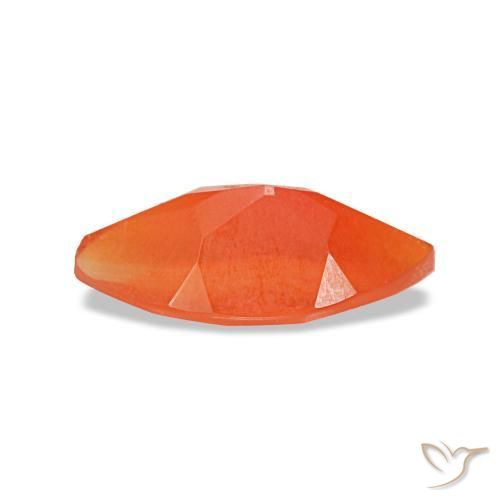 Cornalina vermelho natural 0,39ct, marquise, transparente