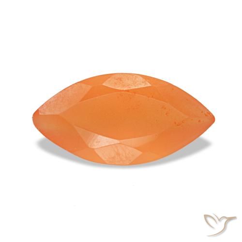 Cornalina laranja natural 0,50ct, marquise, transparente
