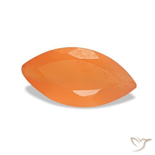 Cornalina laranja natural 0,50ct, marquise, transparente