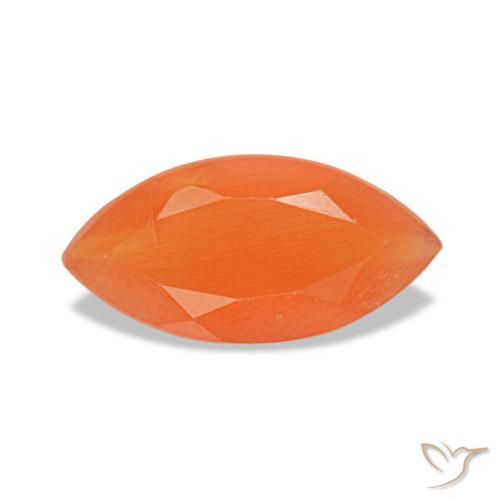 Cornalina laranja natural 0,44ct, marquise, transparente