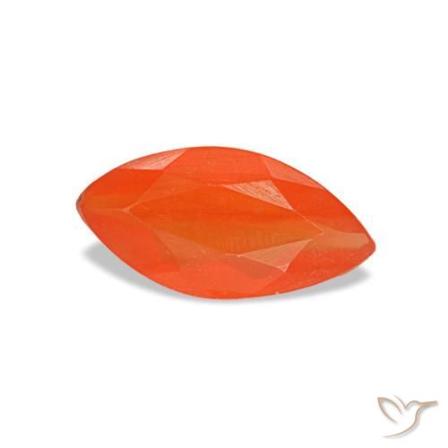 Cornalina vermelho natural 0,44ct, marquise, transparente