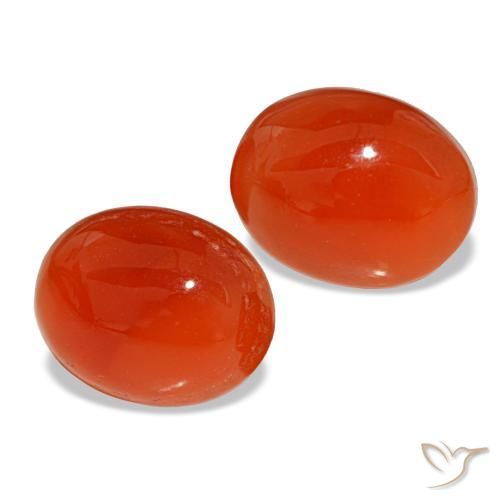 Pedras preciosas de cornalina vermelho natural de 5,41 ct, corte oval, translúcido