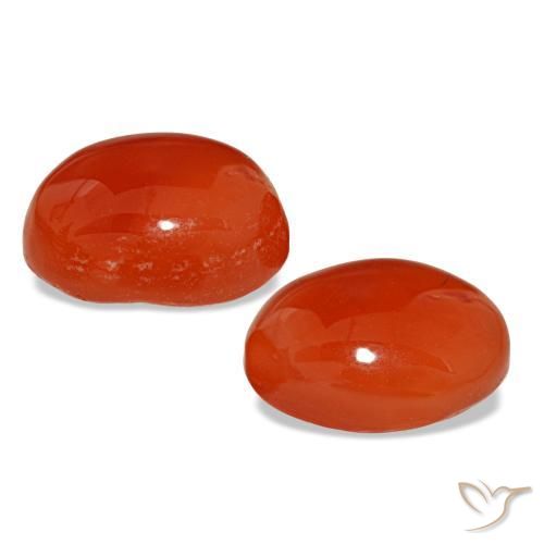 Pedras preciosas de cornalina vermelho natural de 5,41 ct, corte oval, translúcido