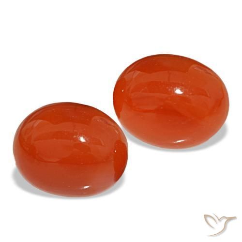 Pedras preciosas de cornalina vermelho natural de 5,73 ct, corte oval, translúcido