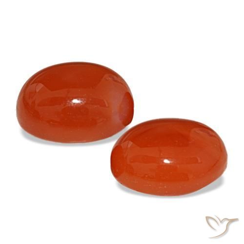 Pedras preciosas de cornalina vermelho natural de 5,73 ct, corte oval, translúcido