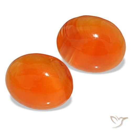 Pedras preciosas de cornalina laranja natural de 5,67 ct, corte oval, translúcido