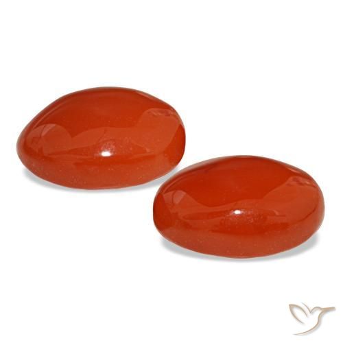 Pedras preciosas de cornalina laranja natural de 4,56 ct, corte oval, translúcido