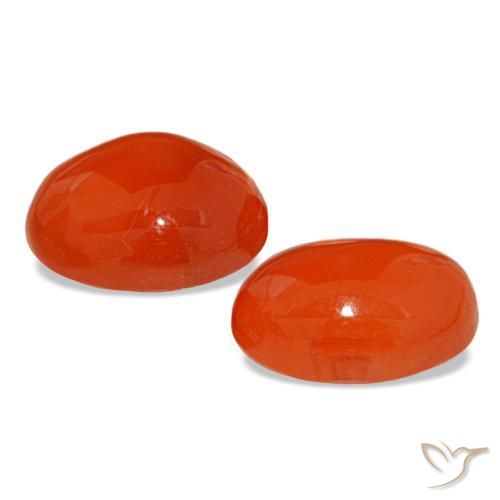 Pedras preciosas de cornalina vermelho natural de 4,82 ct, corte oval, translúcido