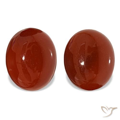 Pedras preciosas de cornalina vermelho natural de 7,52 ct, corte oval, translúcido