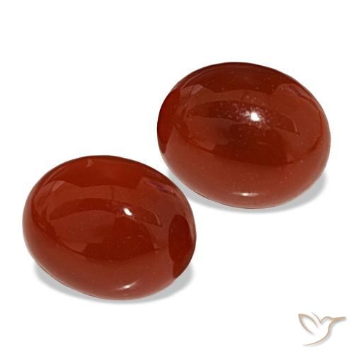 Pedras preciosas de cornalina vermelho natural de 7,52 ct, corte oval, translúcido
