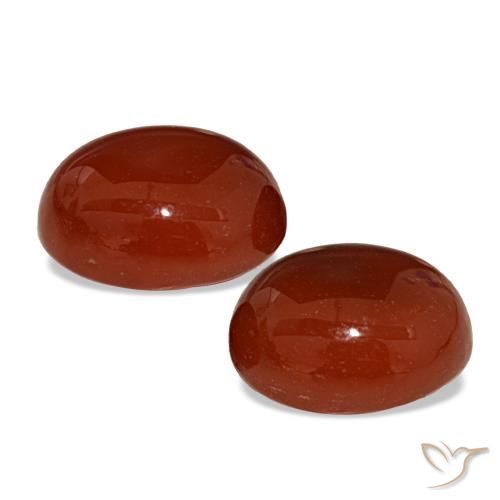 Pedras preciosas de cornalina vermelho natural de 7,52 ct, corte oval, translúcido
