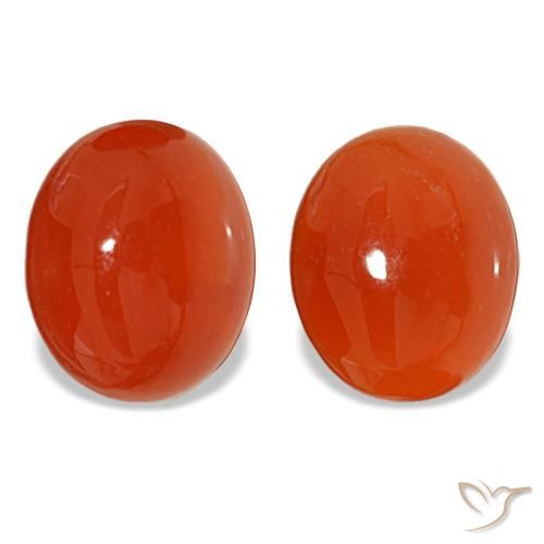 Pedras preciosas de cornalina vermelho natural de 7,26 ct, corte oval, translúcido