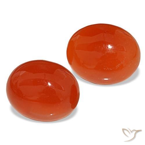 Pedras preciosas de cornalina vermelho natural de 7,26 ct, corte oval, translúcido