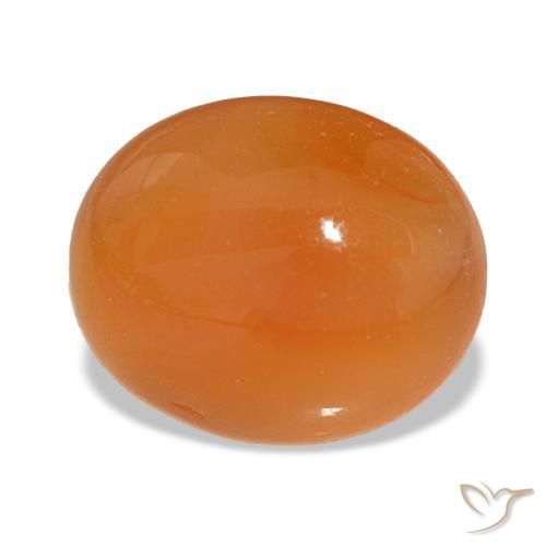 Cornalina laranja natural 3,32ct, corte oval, translúcido