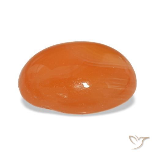 Cornalina laranja natural 3,32ct, corte oval, translúcido