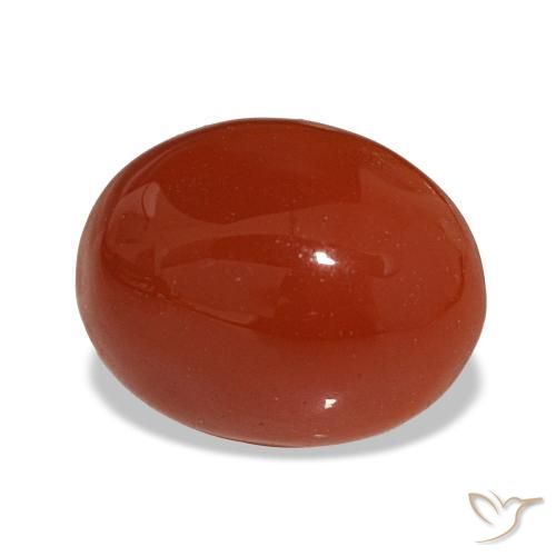 Cornalina vermelho natural 2,20ct, corte oval, translúcido