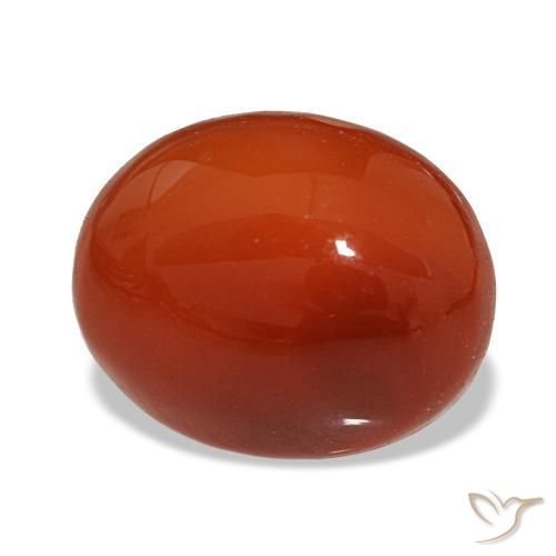 Cornalina vermelho natural 3,06ct, corte oval, translúcido