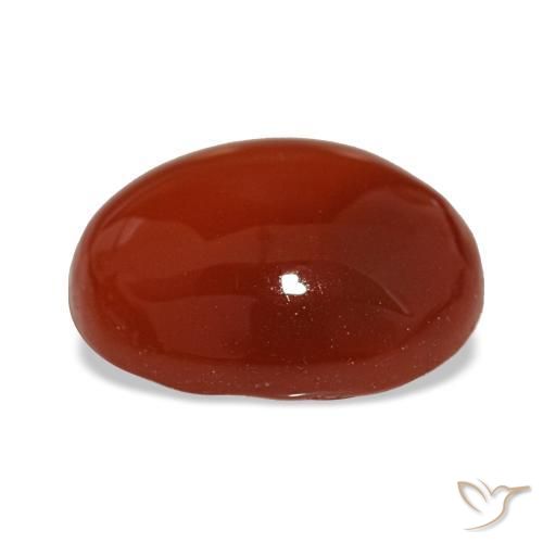 Cornalina vermelho natural 3,06ct, corte oval, translúcido