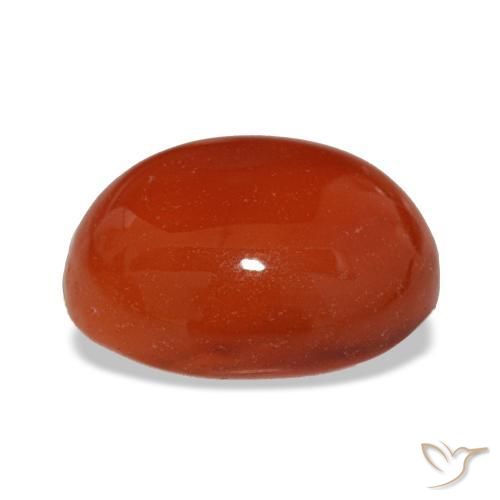 Cornalina vermelho natural 2,63ct, corte oval, translúcido