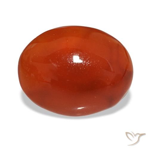 Cornalina vermelho natural 2,19ct, corte oval, translúcido
