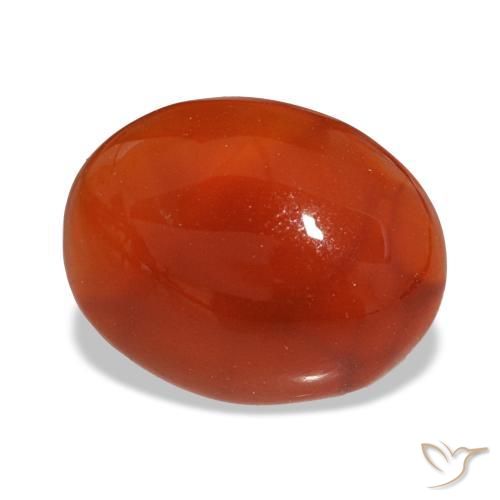 Cornalina vermelho natural 2,19ct, corte oval, translúcido