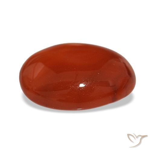Cornalina vermelho natural 2,19ct, corte oval, translúcido