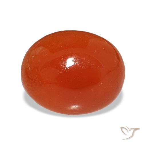 Cornalina vermelho natural 2,28ct, corte oval, translúcido