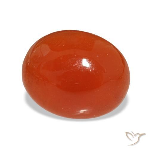 Cornalina vermelho natural 2,28ct, corte oval, translúcido