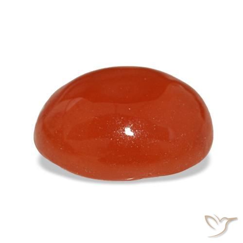 Cornalina vermelho natural 2,28ct, corte oval, translúcido
