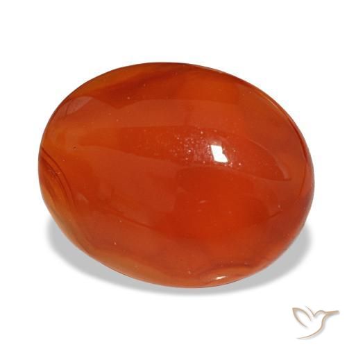 Cornalina vermelho natural 2,85ct, corte oval, translúcido